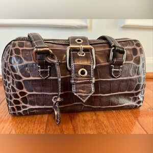 Dooney & Bourke Nile Collection Croc Doctors Satchel Brown Tmoro